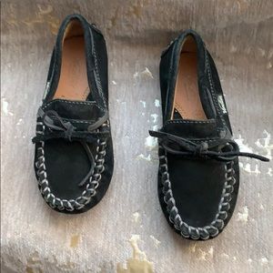 Venettini black suede driver loafers